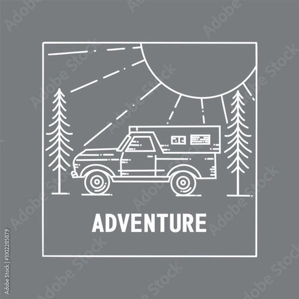 Obraz Adobe a van that says adventure on itIllustrator Artwork