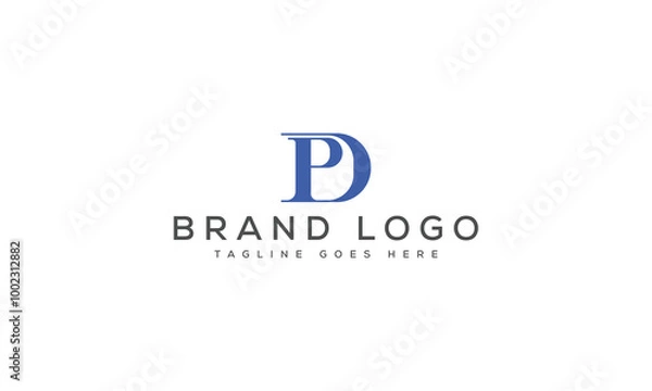 Fototapeta letter PD logo design vector template design for brand.