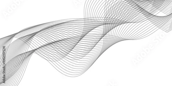 Fototapeta Exploring Modern Digital Design: A Comprehensive Guide to Creating Elegant and Dynamic Abstract Backgrounds with Wavy Curves and Geometric Patterns in Vector Graphics for Business and Creative Applica