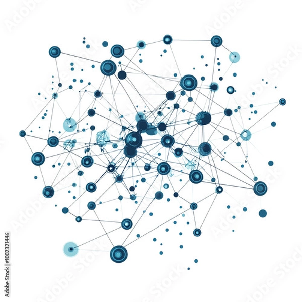 Obraz Business network connecting dots tech design
