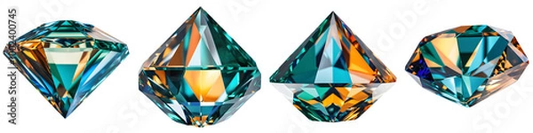 Obraz Colorful crystal diamond set isolated