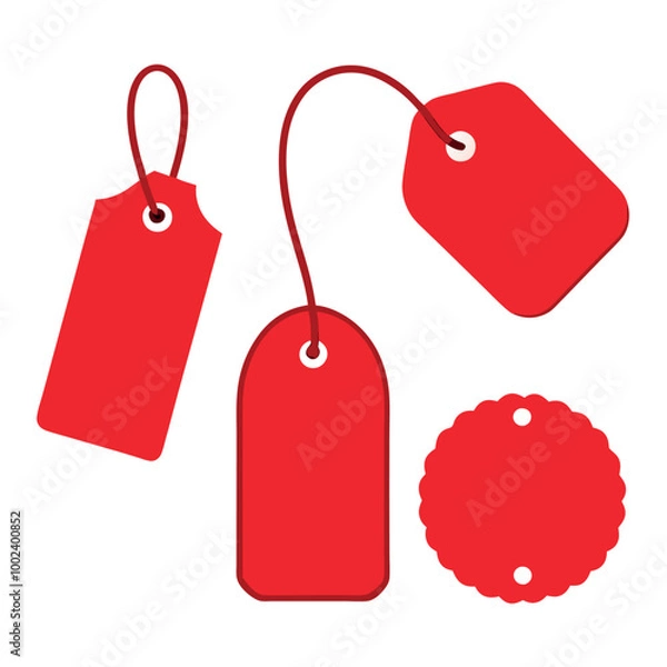 Fototapeta set of red price tags