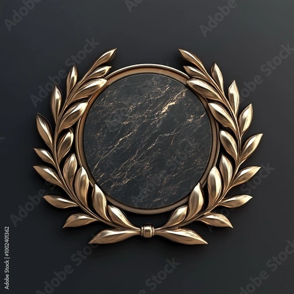 Fototapeta 3D Plaque Icon: Commemorative Award Display Illustration Logo