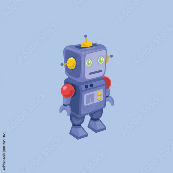 Fototapeta robot toy in flat vector design.