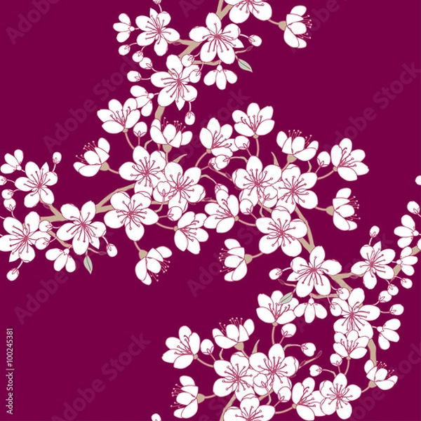 Obraz Seamless Pattern Sakura_12