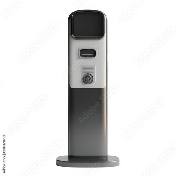 Fototapeta A black and white image of a device with a white background