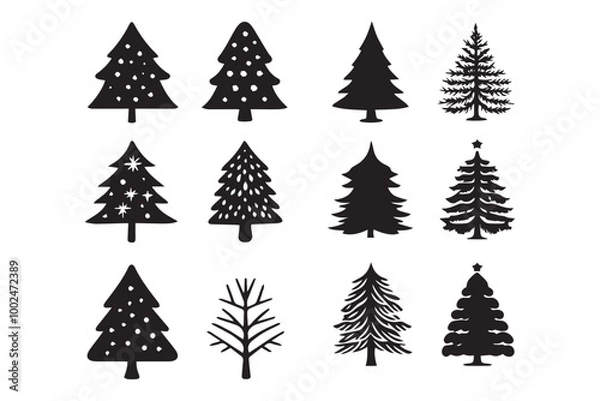 Obraz Christmas Tree Vector Bundle Illustration 