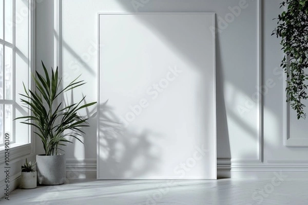 Fototapeta A3 Poster Mockup on White Background created with Generative AI