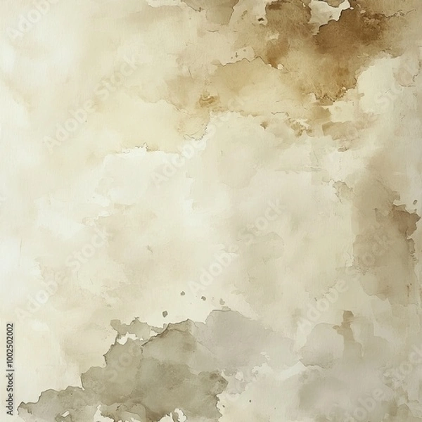 Fototapeta Abstract watercolor texture in soft brown and beige tones, ideal for background use.