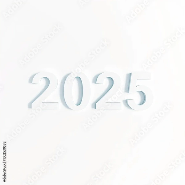 Obraz 2025 year number on white background