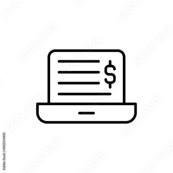 Fototapeta Article monetization outline icons, minimalist vector illustration ,simple transparent graphic element .Isolated on white background