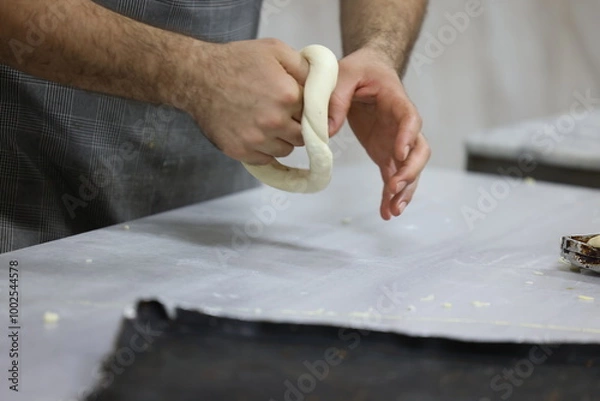 Obraz person preparing dough