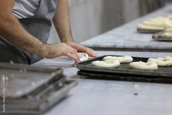 Obraz person preparing dough for baking