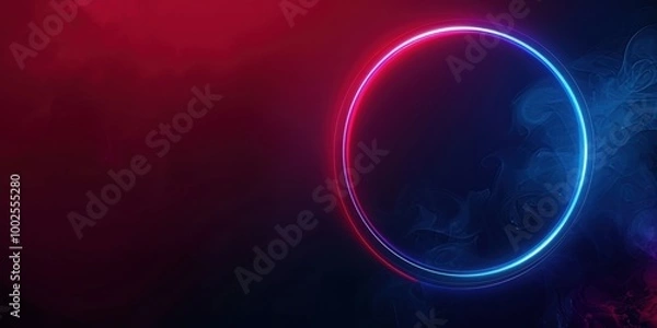 Fototapeta Abstract Neon Circle with Smoke