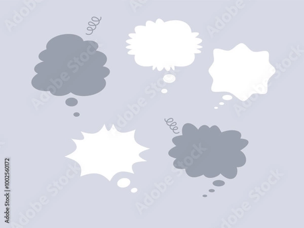 Obraz Quote box frame big set. Quote text in speech bubble grey icon. Blank template speech text info design boxes quotation bubble blog quotes symbols vector illustration balloon frames stylish handwritten