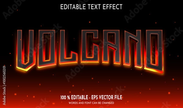 Obraz Volcano Editable Text Effect