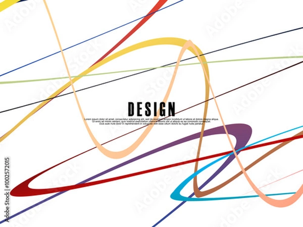 Obraz White background with gradient colorful ribbon pattern. White background with modern graffiti pattern.