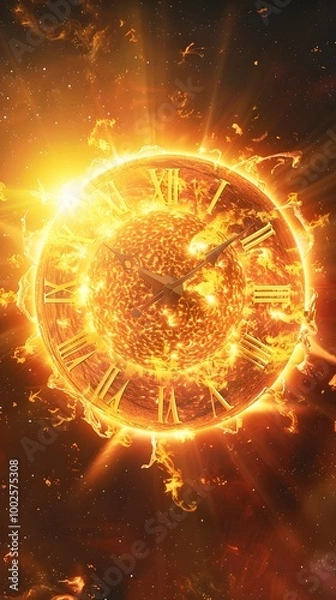 Obraz Cosmic Clock Celestial Sun Illustrates Time s Eternal Rhythm