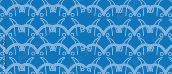 Fototapeta seamless pattern with blue and white icon