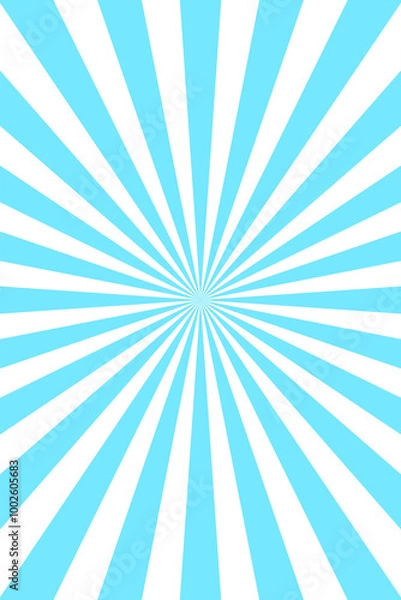 Obraz light blue sky sunburst ray pattern background. white and light blue sky sun burst gradient wide vector background