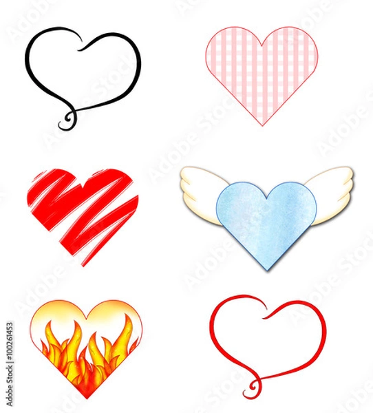 Fototapeta cuori e simboli