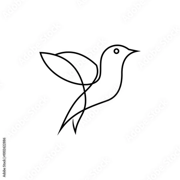 Fototapeta bird logo with abstract line style which symbolizes freedom and elegance