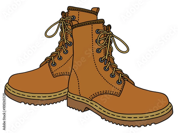 Obraz Leather boots / Hand drawing, vector illustration