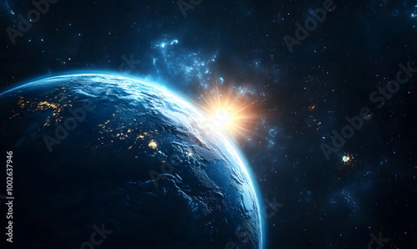 Fototapeta graphics of space, planets, and astronauts on a white background.
