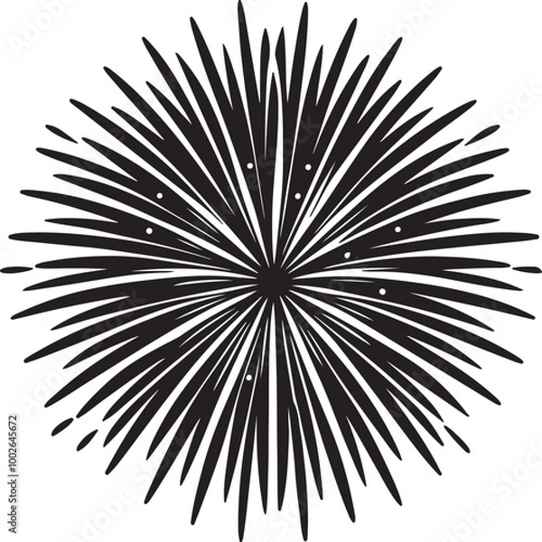 Fototapeta Vector image depicting a display of colorful fireworks lighting up the night sky, emphasizing celebration and joy