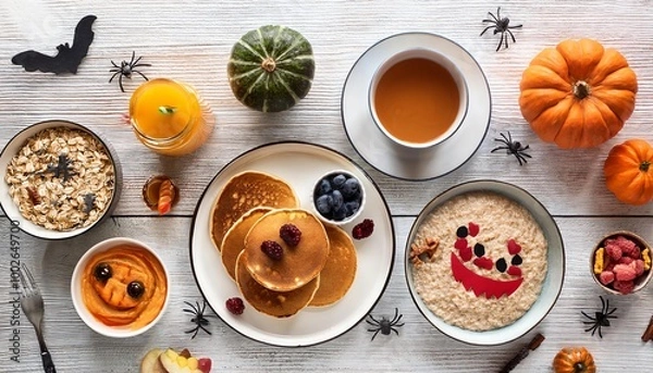 Obraz set breakfast table on Halloween