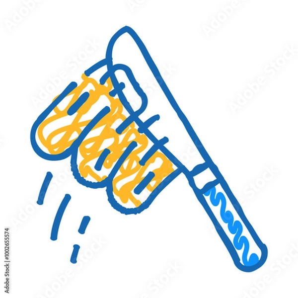 Fototapeta knife with peanut butter doodle icon sketch vector. knife with peanut butter sign. isolated symbol illustration