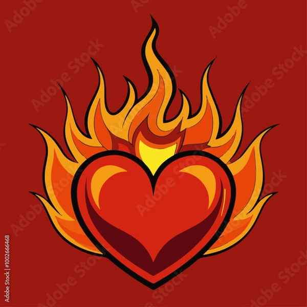 Obraz heart in fire