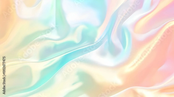 Fototapeta Iridescent Holographic Background a pastel jade to ochre gradient