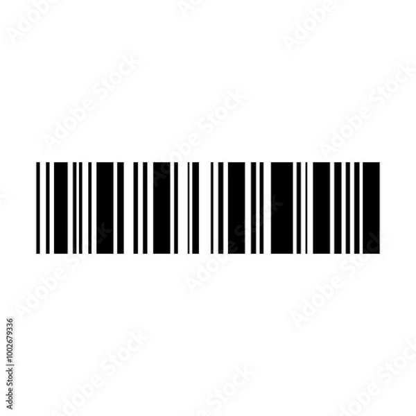 Fototapeta Simple barcode isolated on transparent background.