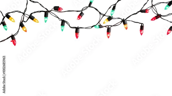 Fototapeta Holiday lights for Black Friday and festive shopping events, PNG file, isolated on white, transparent background.
