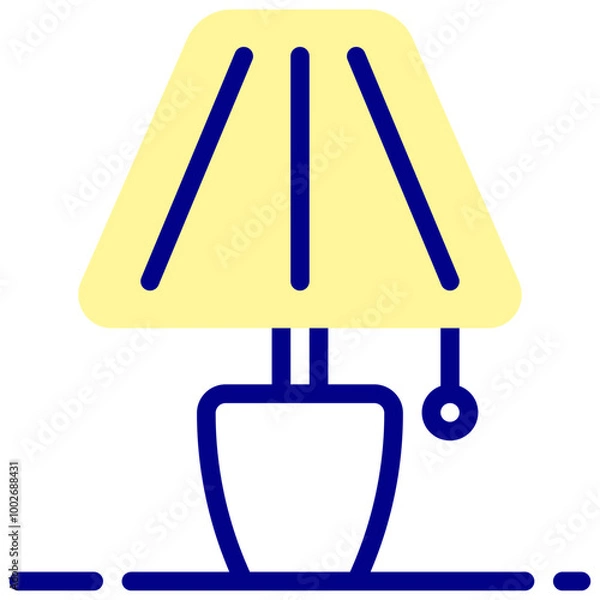 Fototapeta bedside lamp mixed outline vector icon