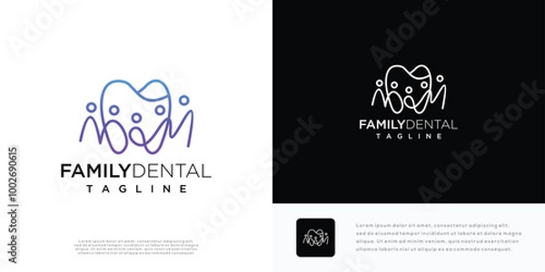 Obraz Dental people vector logo icon template with line concept