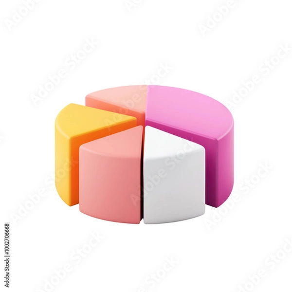 Fototapeta Colorful pie chart segments for data visualization