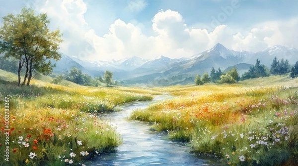 Obraz Serene Mountain Meadow