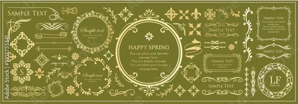 Fototapeta クリスマスのフレームデザインセット