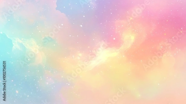 Obraz The backdrop features a cool color theme with gradients, crystals, and glowing stars