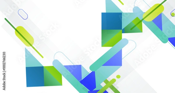 Obraz Abstract geometric shapes in soft colors, creating a balanced and harmonious visual composition