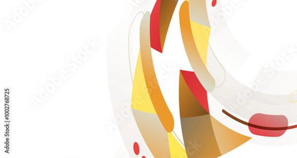 Obraz Geometric shapes in vibrant warm colors, creating a visually engaging and dynamic composition