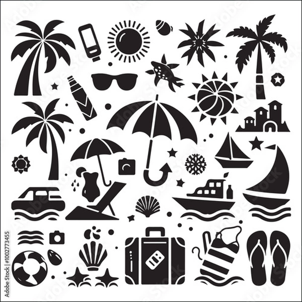 Fototapeta Summer Vector Palm Design Art 