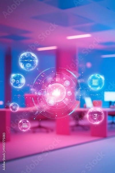 Fototapeta Abstract, science, futuristic, energy technology concept.