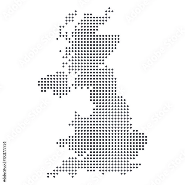 Fototapeta Dotted United Kingdom Map Isolated Element