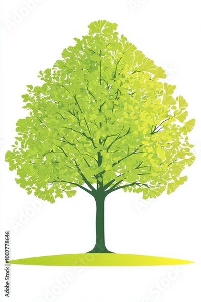 Fototapeta Ginkgo Tree with Fanshaped Leaves