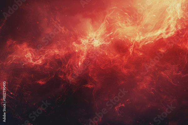 Fototapeta The abstract background of red flames combined with black gives a hot feeling.