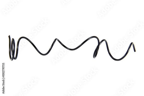 Fototapeta wire cable of usb and adapter isolated on transparent background.