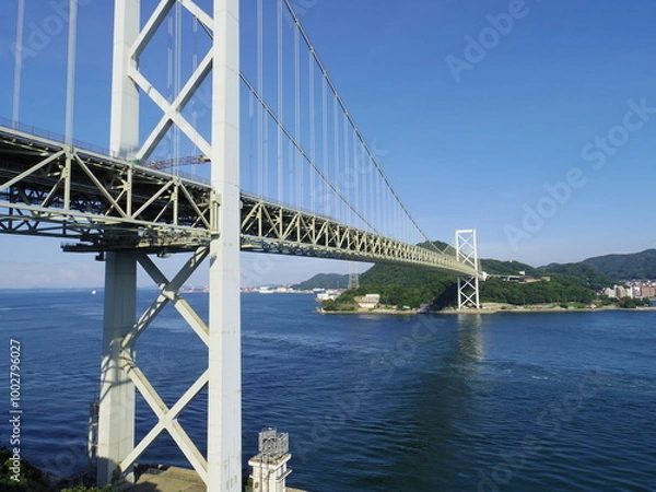 Fototapeta 山口県下関市より望む関門橋